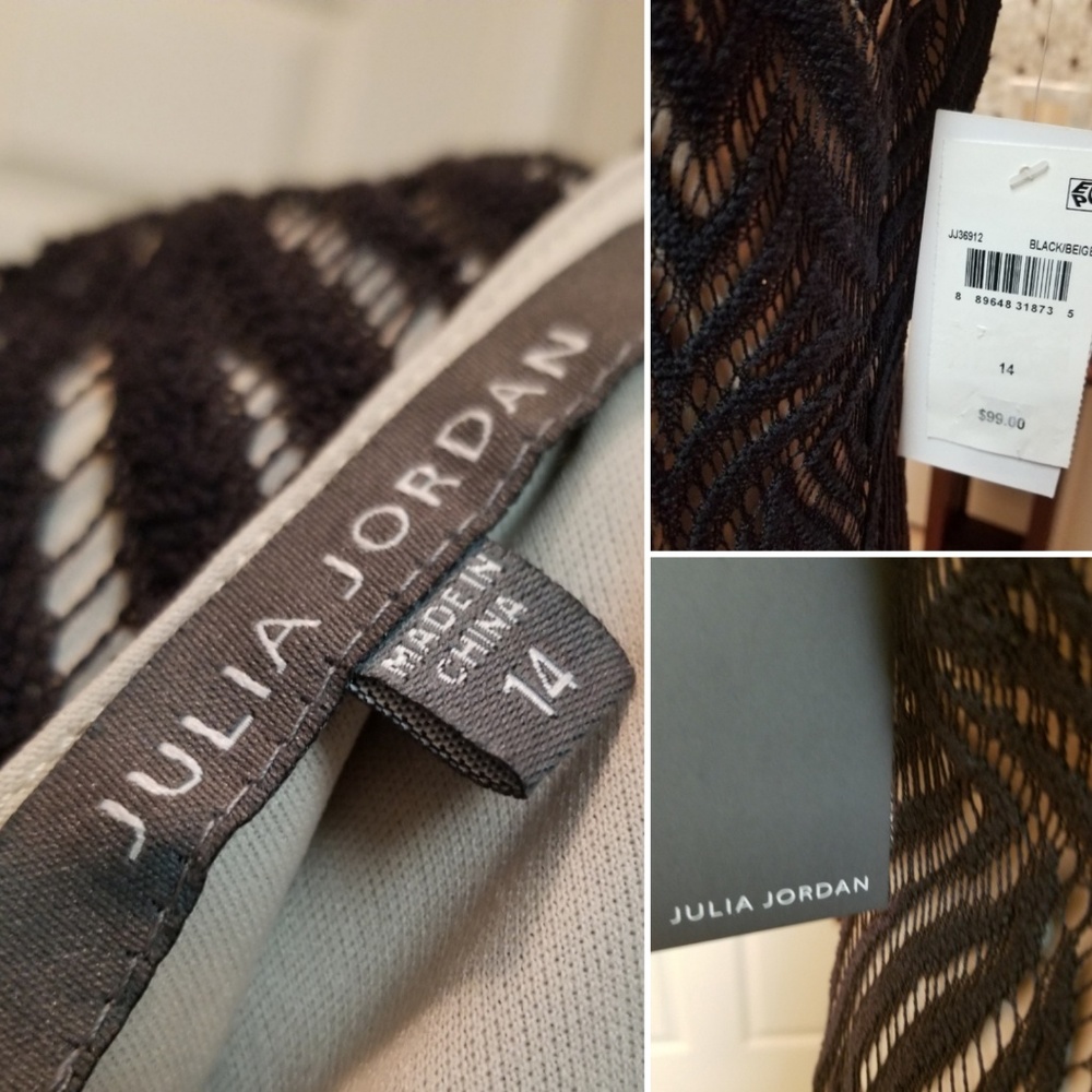 🆕️⬇️🎉HOST PICK🎉 Julia Jordan Black Fringed Hem Lace Shift Dress - Picture 8 of 9